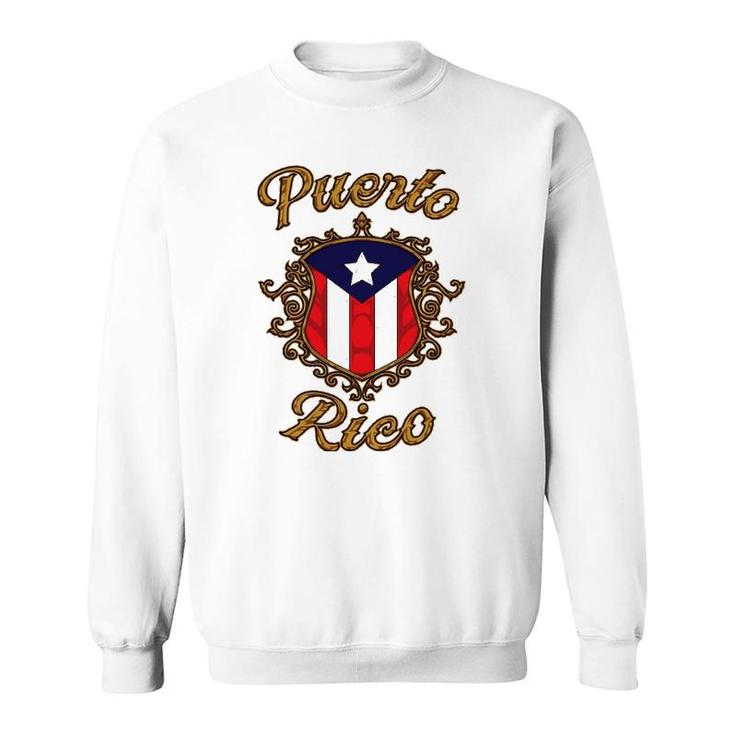 Puerto Rico Emblem Boricua Flag Puerto Rican Pride Sweatshirt