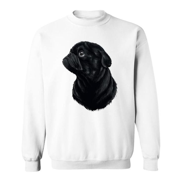 Pug Dog Mom Dad Funny Graphic Cute Black Pug Sweatshirt