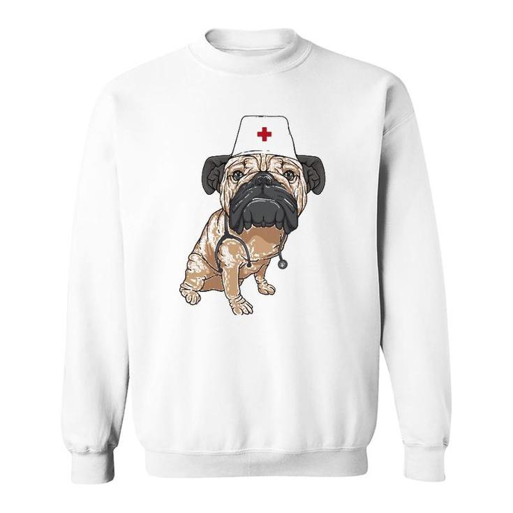 Pug Nurse  Cool Nurse Dog Lover Gift Sweatshirt