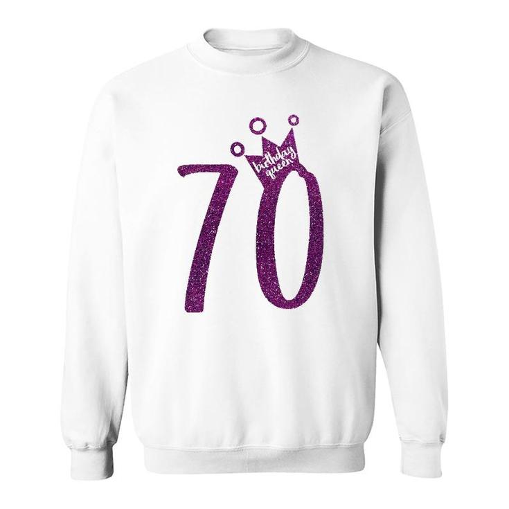 Purple 70Th Birthday  70Th Birthday Queen Sweatshirt