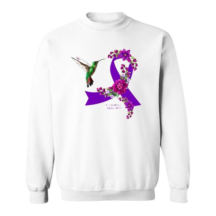 Purple Ribbon Alzheimer's Awareness Hummingbird Sweatshirt