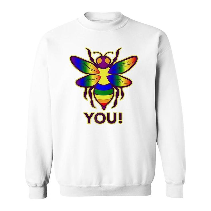 Rainbow Bee You Gay Pride Awareness  Sweatshirt