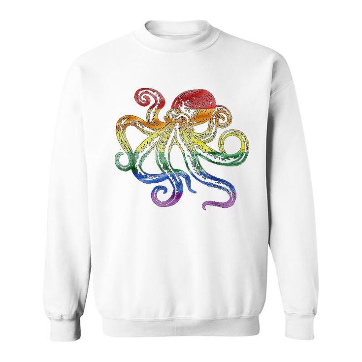 Rainbow Octopus Colorful Pride Sweatshirt