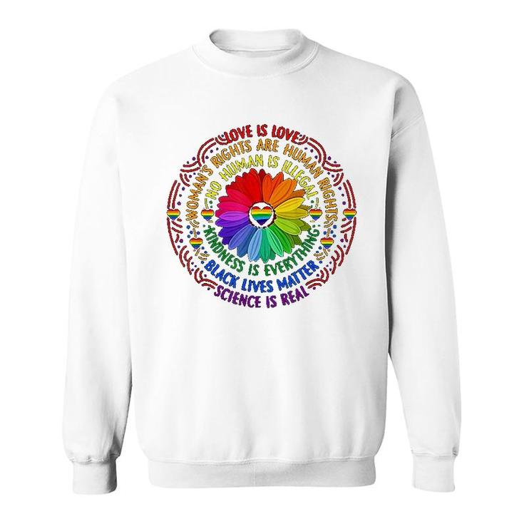 Rainbow  Science Lgbt Pride Flower Sweatshirt
