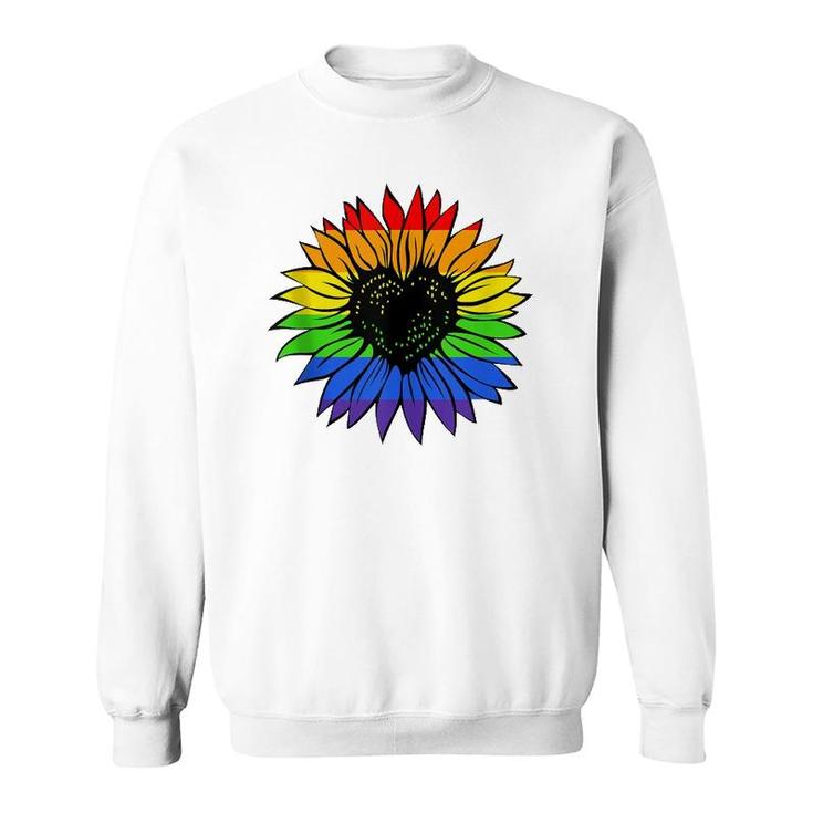 Rainbow Sunflower Lgbt Gay Lesbian Pride  Sweatshirt