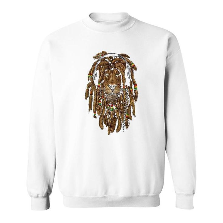 Rasta Lion Dreadlocks Reggae Cool Gift For Rastafari Lover Sweatshirt