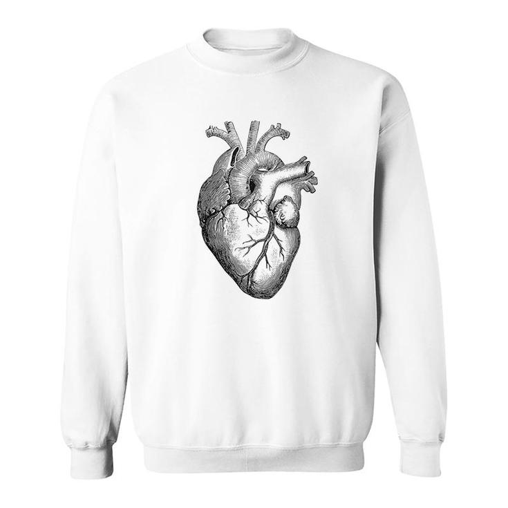 Real Anatomical Human Heart Drawing Sweatshirt