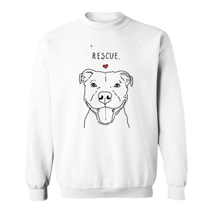 Rescue Love Smiling Pit Bull Pittie Pitbull Dog Lover Sweatshirt