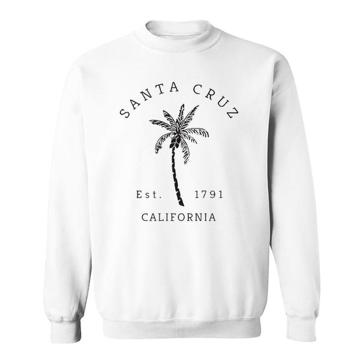 Retro Cool Santa Cruz California Palm Tree Novelty  Sweatshirt