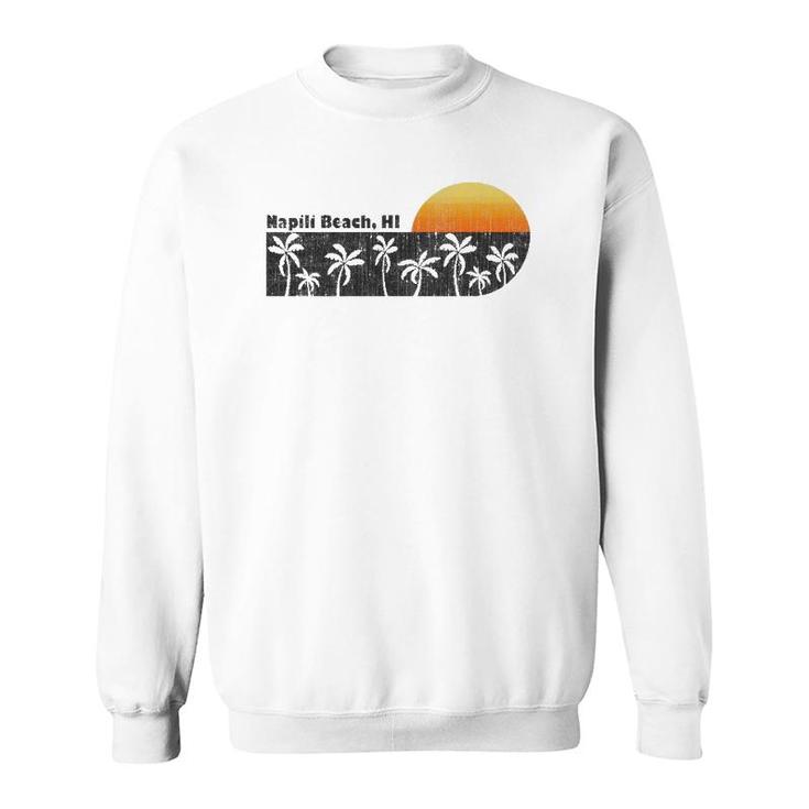 Retro Hawaiian Beach Vintage Napili Bay Sunset Sweatshirt