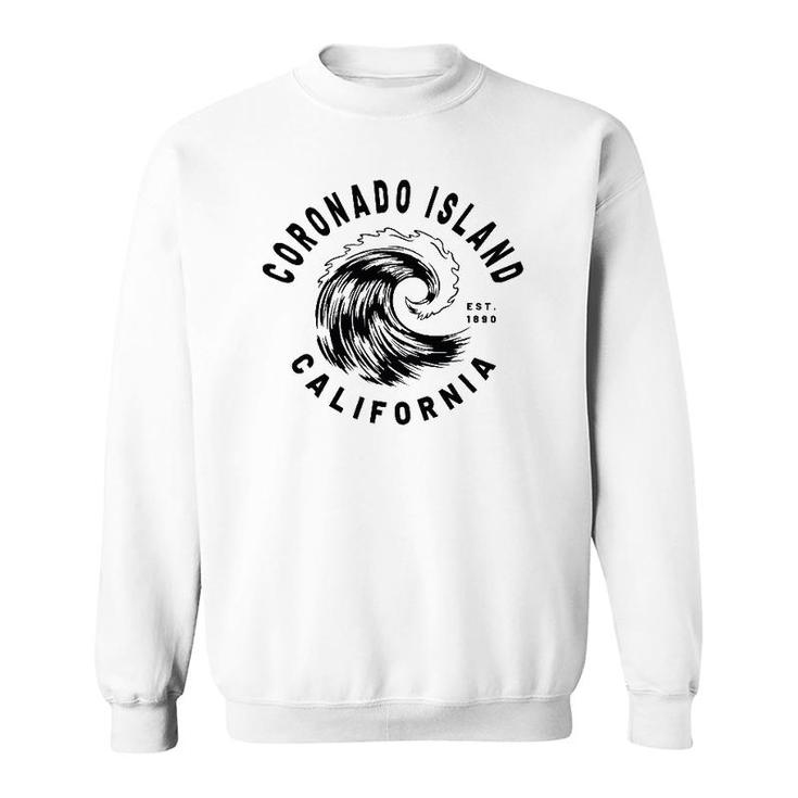 Retro Ocean Wave Coronado Island California Novelty Design Sweatshirt