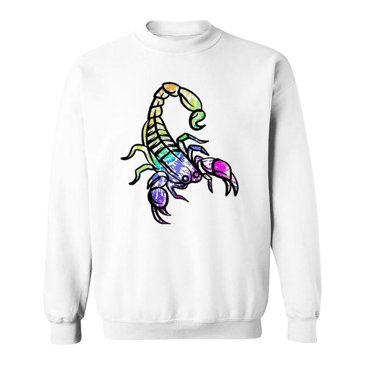 Retro Scorpion Tie Dye Scorpion Lover Sweatshirt