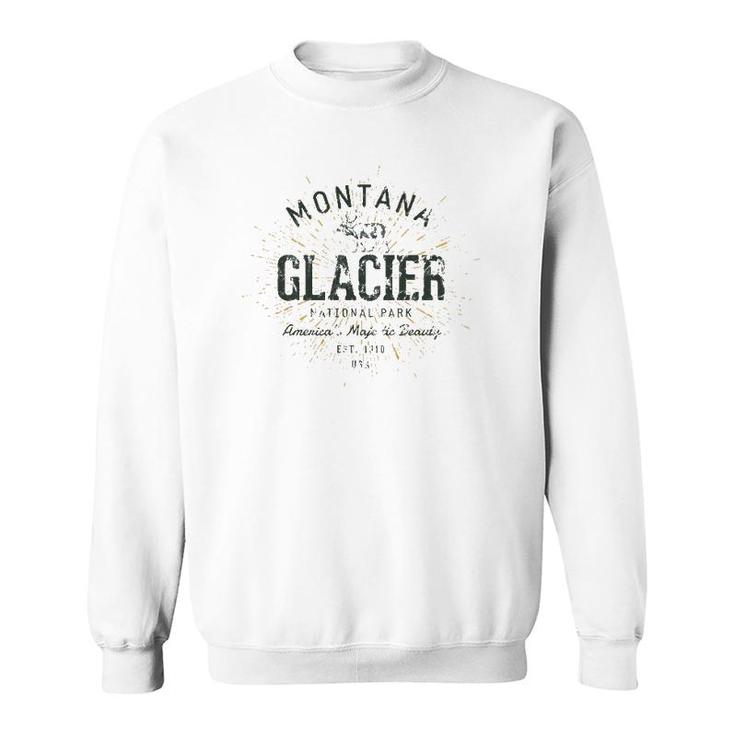 Retro Style Vintage Glacier National Park Sweatshirt