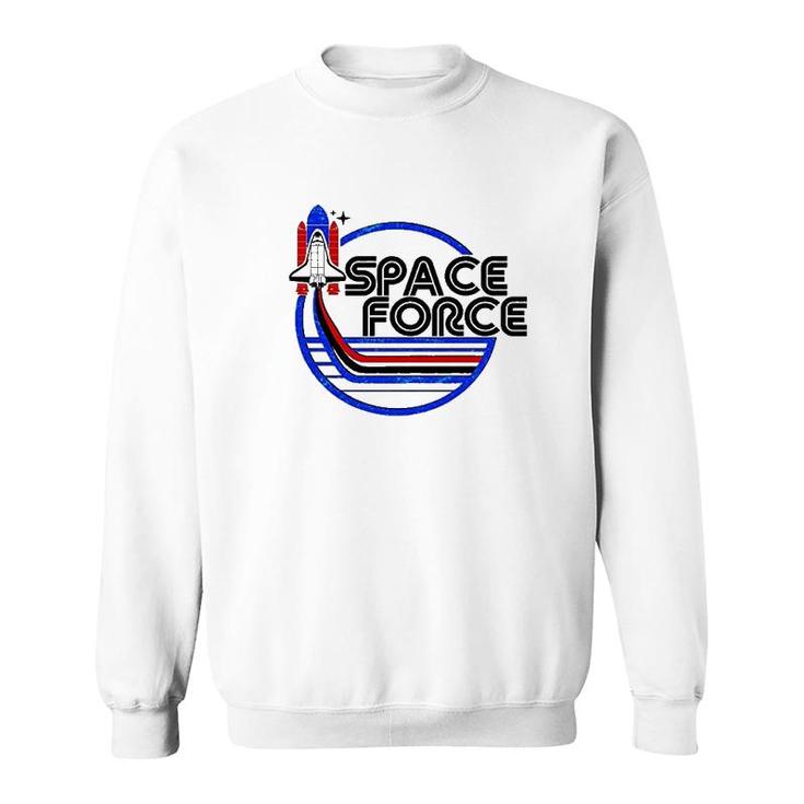 Retro Usa American Space Force Emblem Sweatshirt