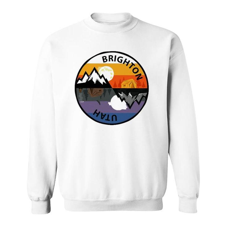Retro Vintage Brighton, Utah Souvenir Camping Sweatshirt