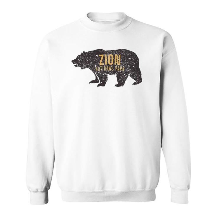 Road Trip Mount Zion National Park Bear Graphic Retro Sweatshirt