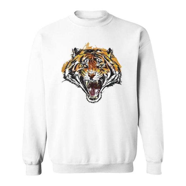 Roaring Tiger Fierce And Powerful  Sweatshirt