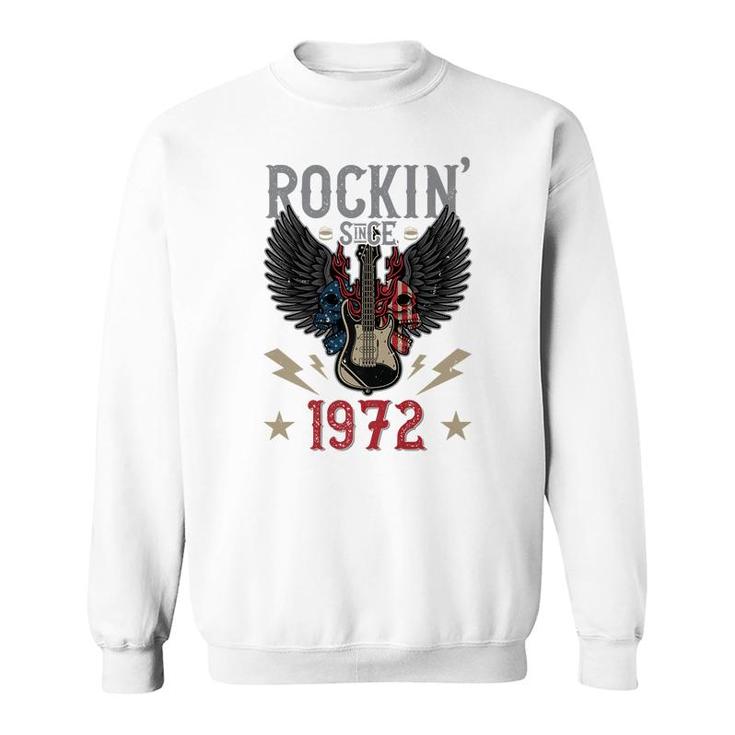 Rockin Since 1972 T  Rock N Roll Lovers 50Th Birthday Premium  Sweatshirt