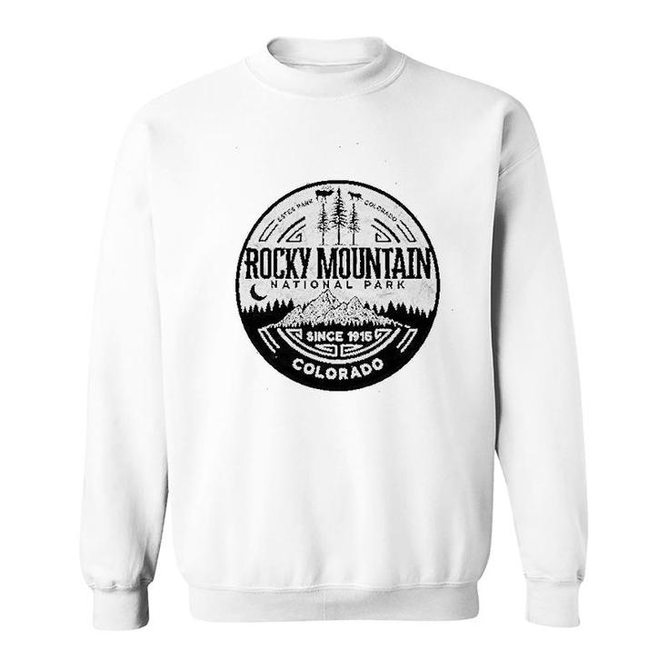 Rocky Mountain National Park Minimalist Design Seal Graphic Sweatshirt