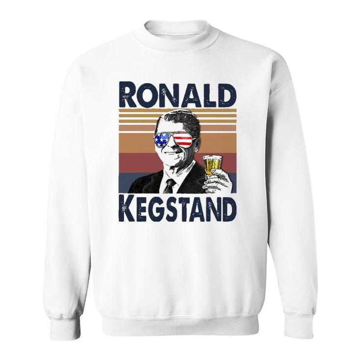 Ronald Kegstand 4Th Of July Independence Day Us Flag Retro Sweatshirt