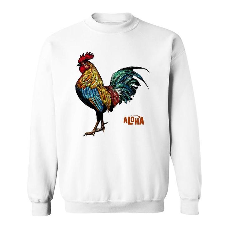 Rooster Chicken Hawaii Aloha Hawaiian Premium Sweatshirt