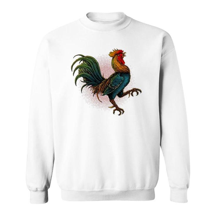 Rooster Male Chickens Awesome Birds Rooster Crows Sweatshirt