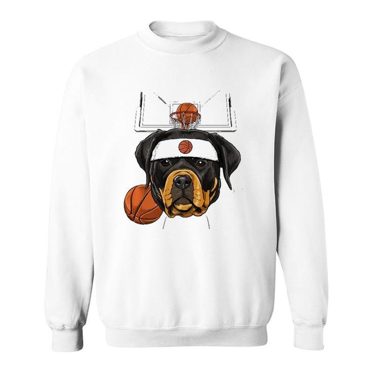 Rottweiler Basketball Dog Lovers Basketball Player  Sweatshirt