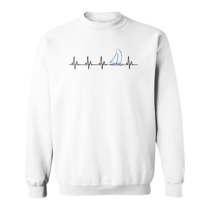 Sailing Heartbeat Funny Sailboat Sweatshirt