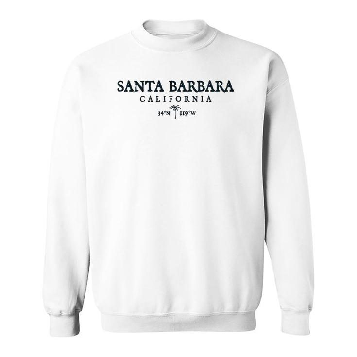 Santa Barbara California Palm Tree Surf Beach Gift  Sweatshirt