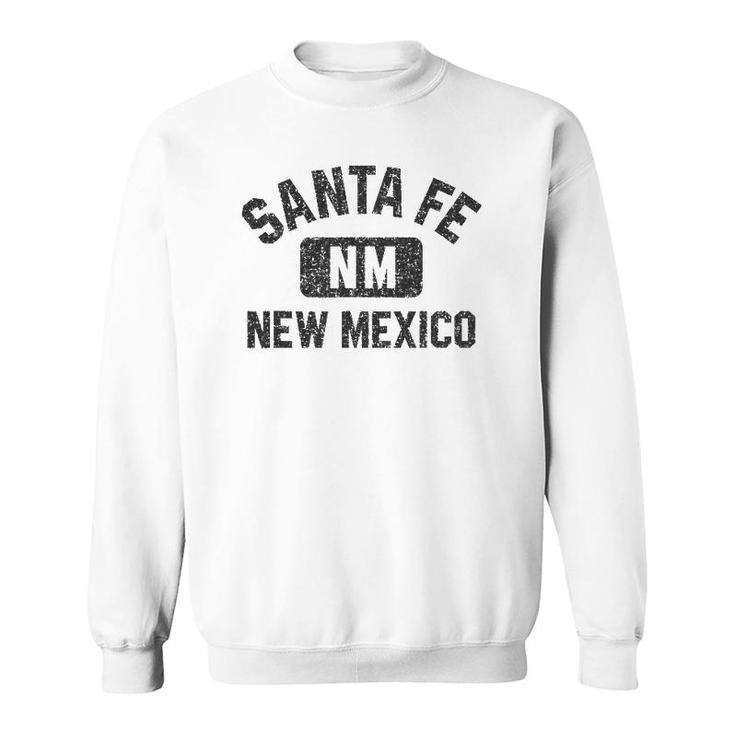 Santa Fe Nm Gym Style Black With Distressed Black Print Sweatshirt