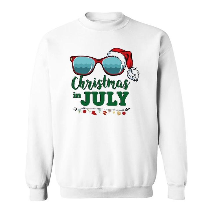 Santa Hat Sunglasses Summer Christmas In Julygift Sweatshirt
