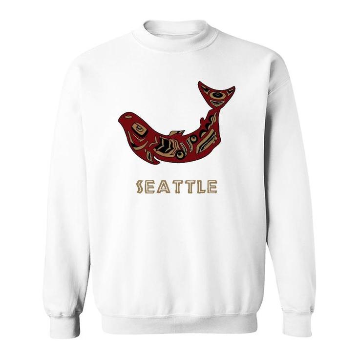 Seattle Washington Native American Indian Salmon Fishermen Sweatshirt