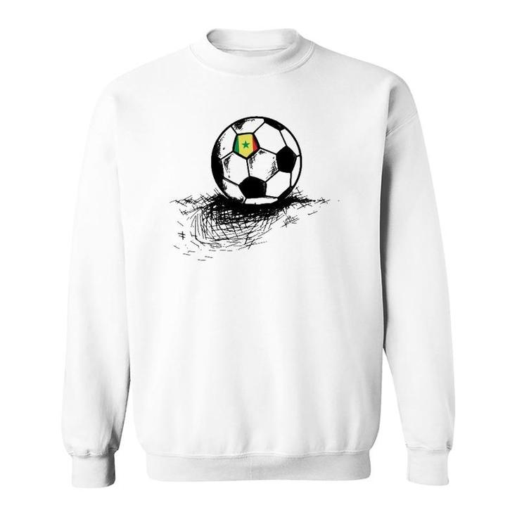 Senegal Soccer Ball Flag Jersey Senegalese Football  Sweatshirt