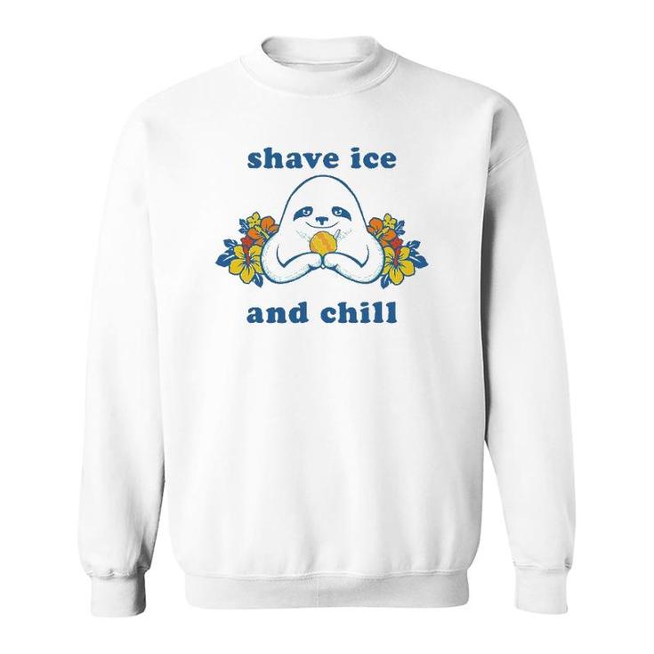 Shave Ice And Chill Sloth Hawaii Gift Surf Sweatshirt