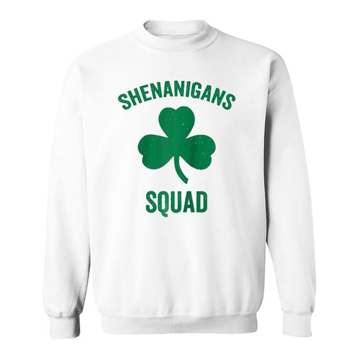 Shenanigans Squad Funny St Patrick's Day Matching Group Gift Raglan Baseball Tee Sweatshirt