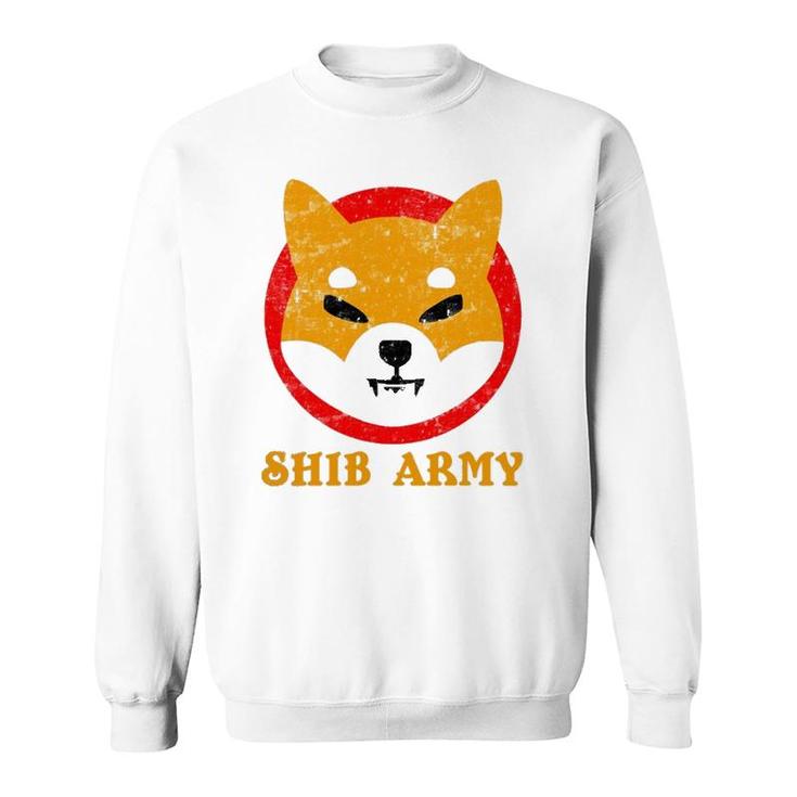 Shib Army Shiba Inu Token Design Shibarmy Cryptocurrency  Sweatshirt