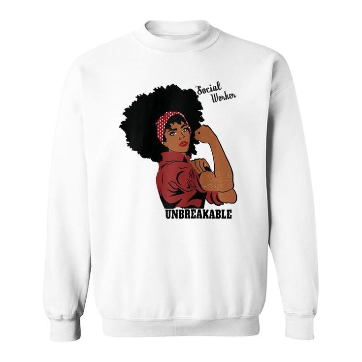 Social Worker Typography Awareness Gift Black Women Raglan Baseball Tee Sweatshirt