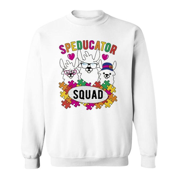 Speducator Squad Llama Autism Special Education Teacher Sped Sweatshirt