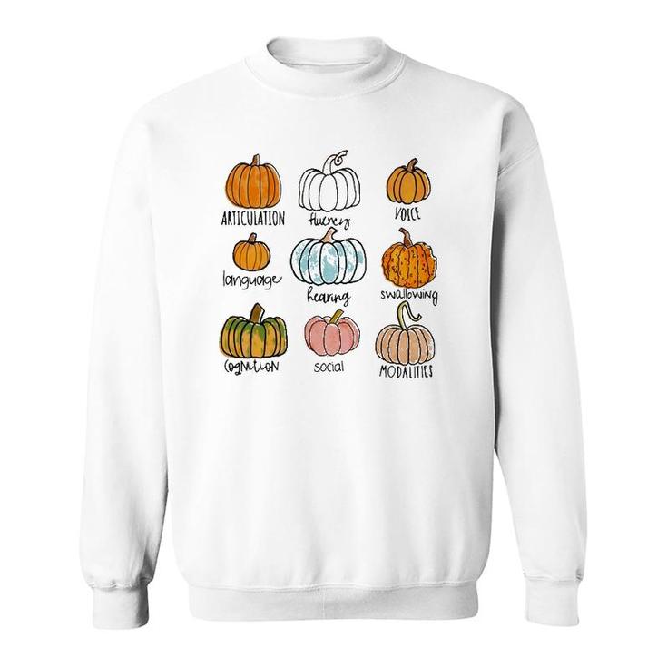 Speech Therapy Halloween Pumpkins For Slp Therapist Sweatshirt
