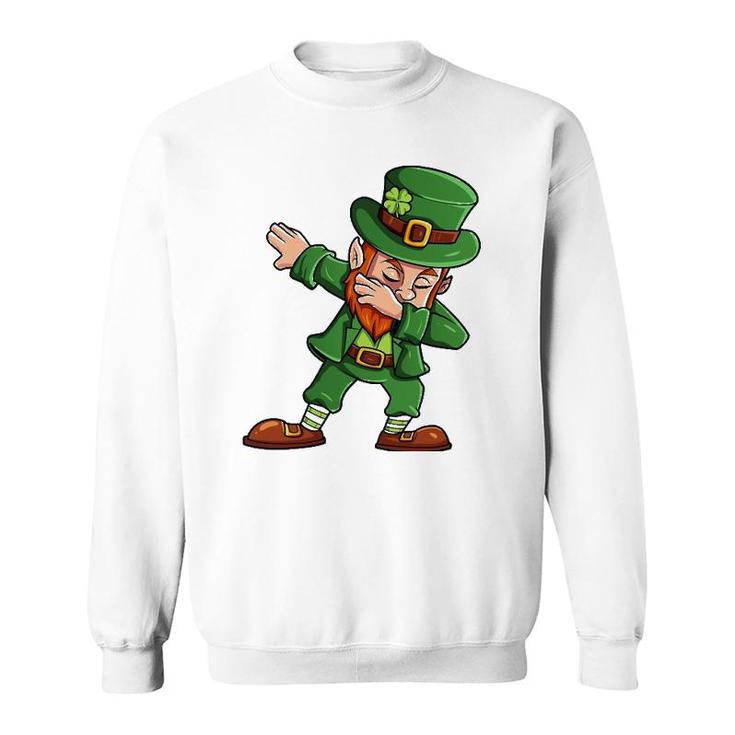 St Patrick's Day Dabbing Leprechaun Irish Boys Girls Kids Dab Sweatshirt