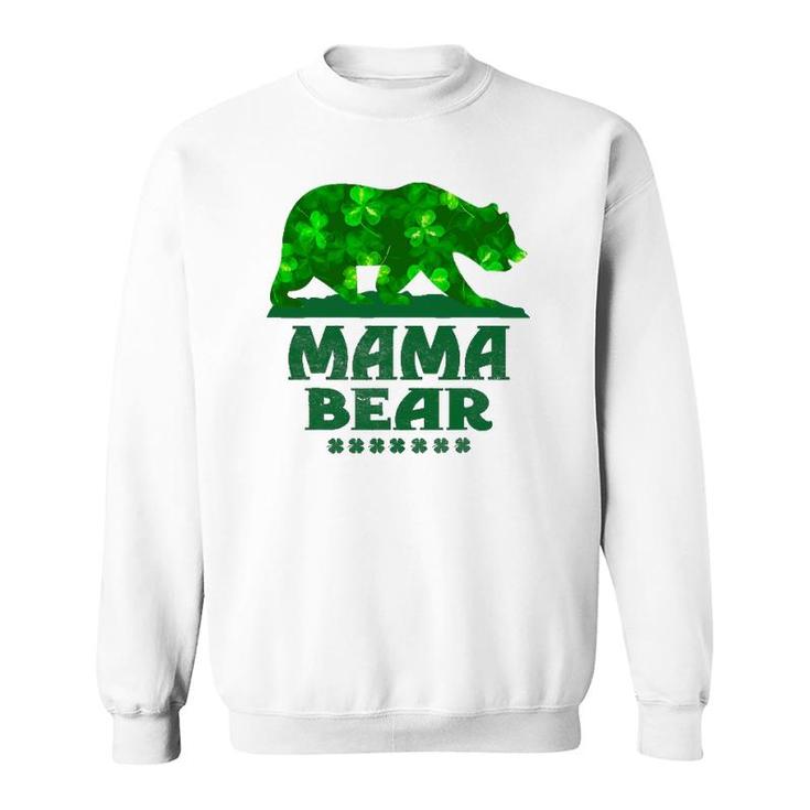 St Patricks Day Mama Bear Sunflower Mother Father Funny Sweatshirt