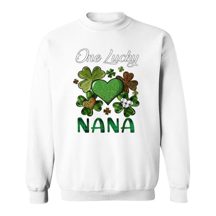 St Patrick's Day Women's Shamrock Buffalo Plaid Lucky Nana Sweatshirt