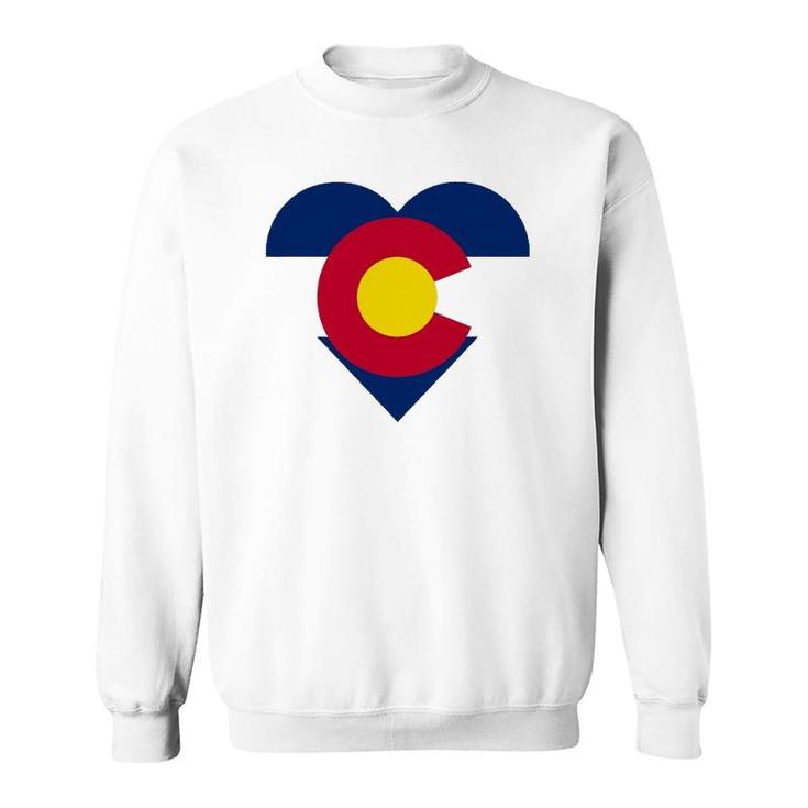 State Of Colorado Flag Heart Gift Novelty Men Women Sweatshirt