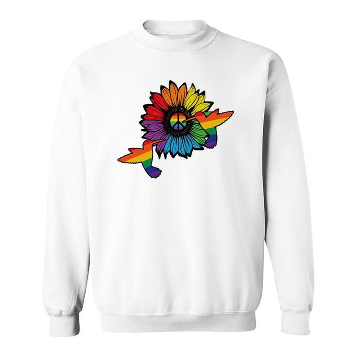 Sunflower Hummingbird Lgbt Flag Gay Pride Month Lgbtq Sweatshirt