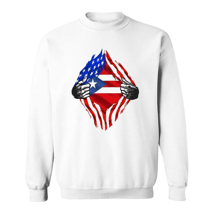 Super Puerto Rican Heritage Puerto Rico Roots Usa Flag Gift Sweatshirt