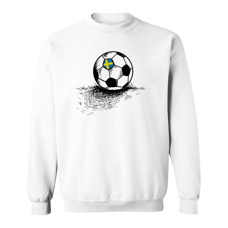 Sweden Soccer Ball Flag Jersey - Swedish Football Gift Sweatshirt