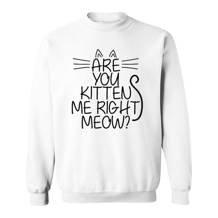 Sweet Cat Are You Kitten Me Right Meow Gift Sweatshirt
