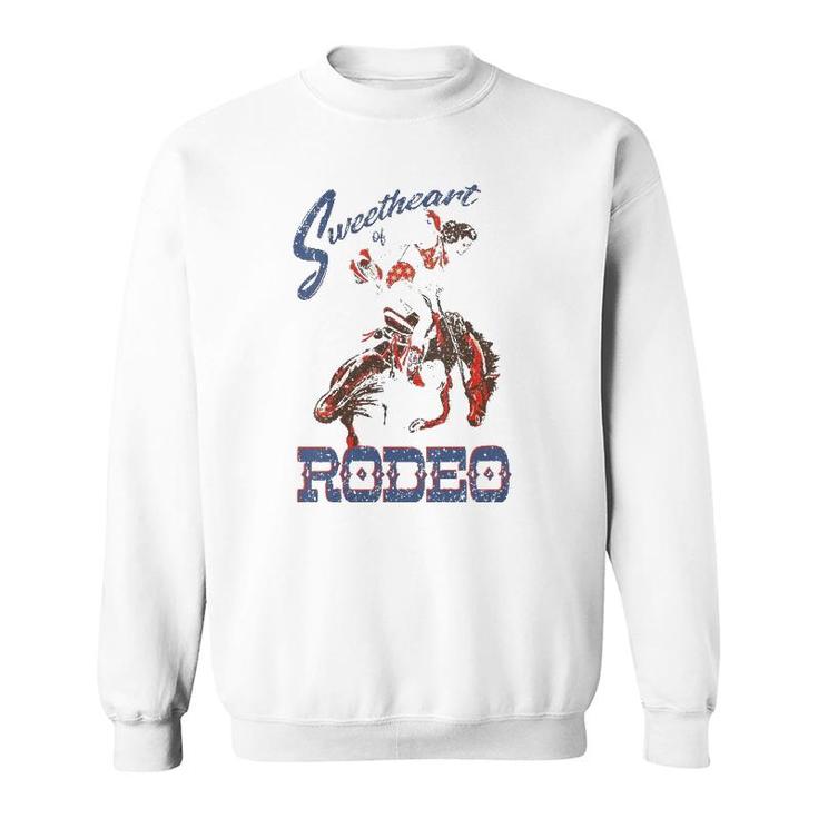 Sweetheart Of The Rodeo Western Cowboy Cowgirl Vintage Cute V-Neck Sweatshirt