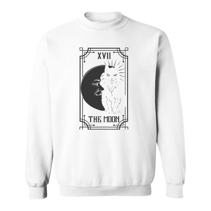 Tarot Card The Moon And The Cat Gothic Pagan Sweatshirt