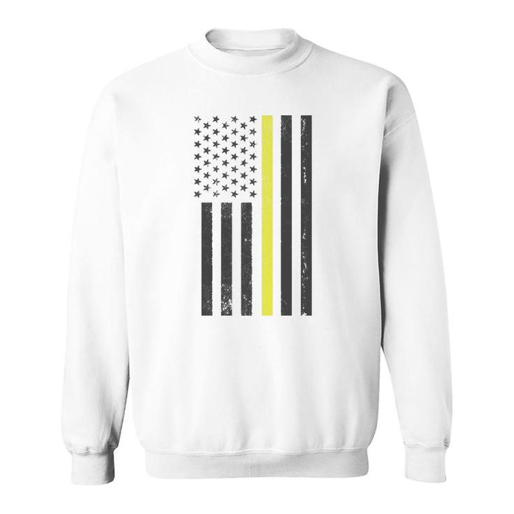 Thin Yellow Line 911 Police Dispatcher Usa Flag Pullover Sweatshirt